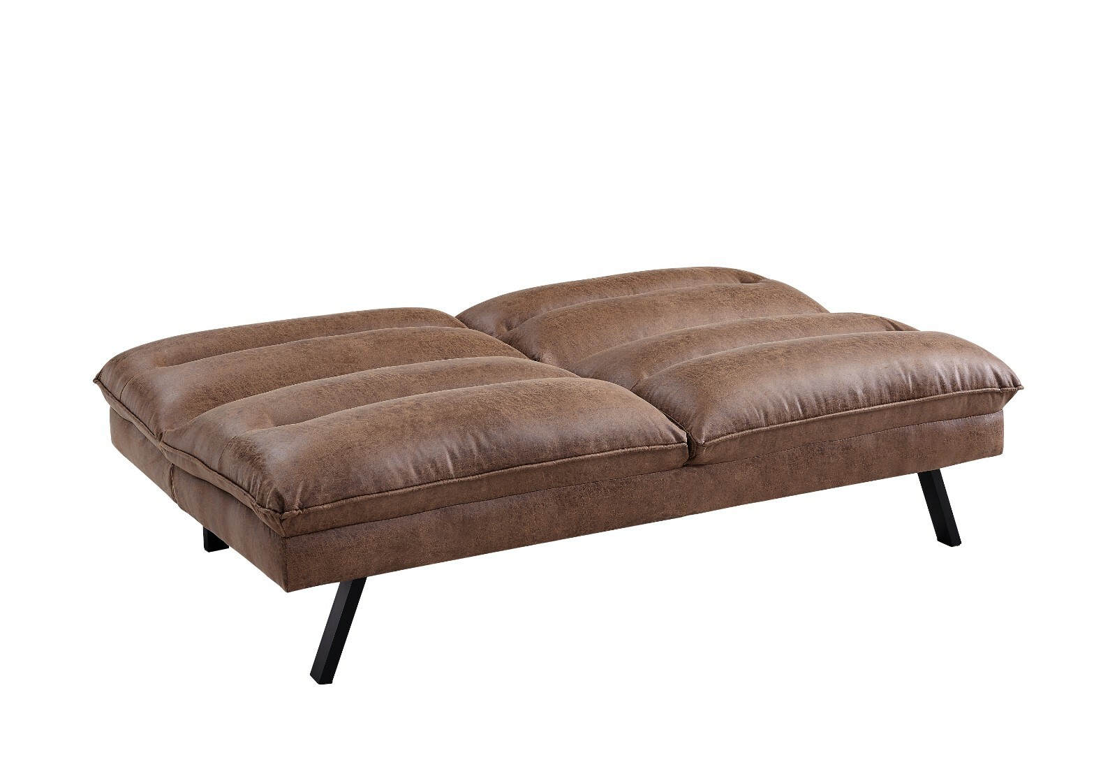 Air Leather Sofa Bed Brown Grey Padded Fabric 3 Seater Sofa Bed