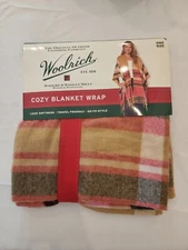 Woolrich Cozy Blanket Wrap Scarf Shaw Plaid Fringe Outdoor Cozy - New With Tags!