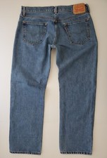 A Levi's 559 0445 Relaxed Straight Fit Blue Denim Jeans Sz 36 x 32 EXCELLENT