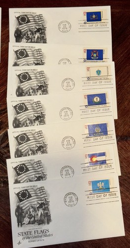 Lot Of 33 First Day Covers US Stamps 1976 State Flags - Picture 2 of 11