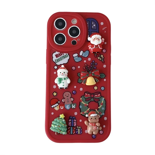 Custodia telefono 3D bella natalizia per Apple iPhone 7 8 X 11 12 13 14 15 16 - Foto 34 di 37