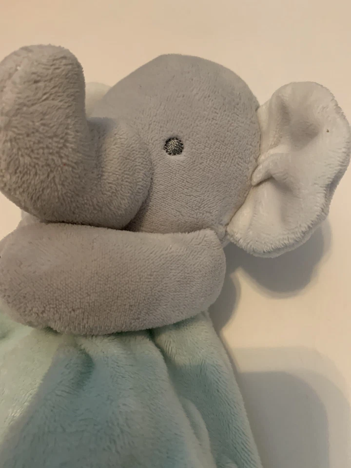 Child of Mine Little Star Gray Elephant Green Minky Dot Security Blanket Lovey  - Image 3 of 4
