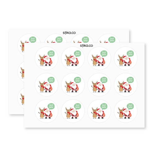 Confezione Di 24 Babbo Natale Segreto Carta Adesivi, Babbo Natale Etichette - Foto 2 di 5