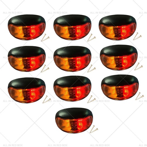 12PCS Amber/Red Marker Lights 2.5" LED Truck Trailer Oval Clearance Side Light E - Foto 7