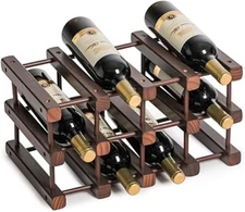 Woyezi 3 Tier 12 Bottle Wine Rack Countertop Freestanding Light Pine Wood Read..