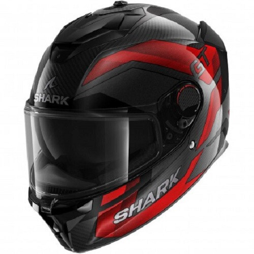 Casco Integral Moto Shark Spartan GT Carbon Pro Ritmo Negro Rojo