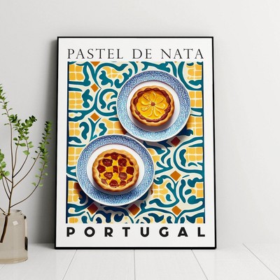 Pastel De Nata Poster Pasteis De Nata Art Print Portuguese Dessert Portuguese