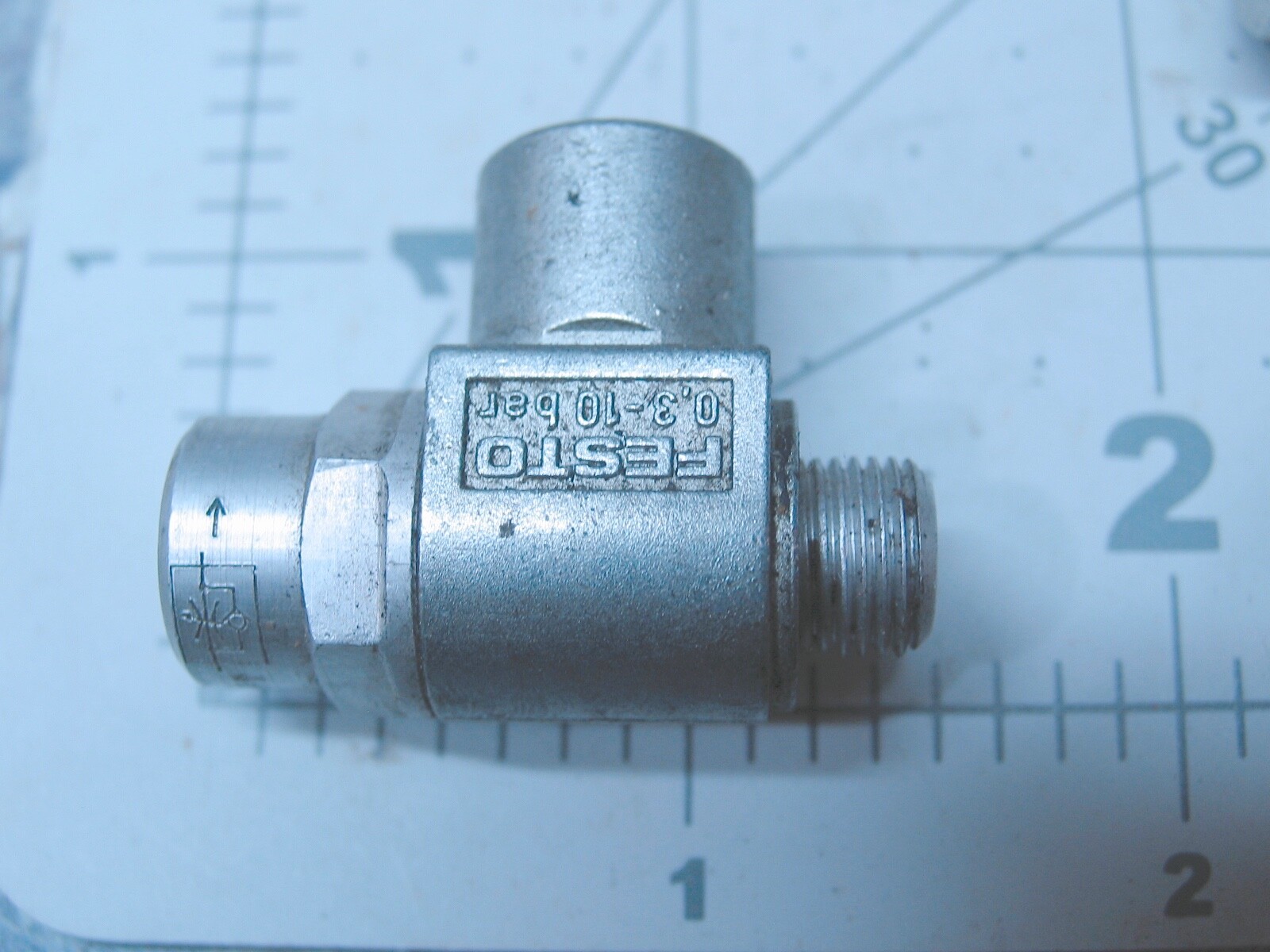 ( FESTO #13325 GRLA 1/8) Pneumatic One-Way Flow Control Valve