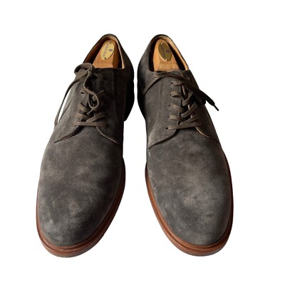 VINCE Suede Leather Lace Up Oxford Gray Shoes Size 11M ITALY  display picture 1