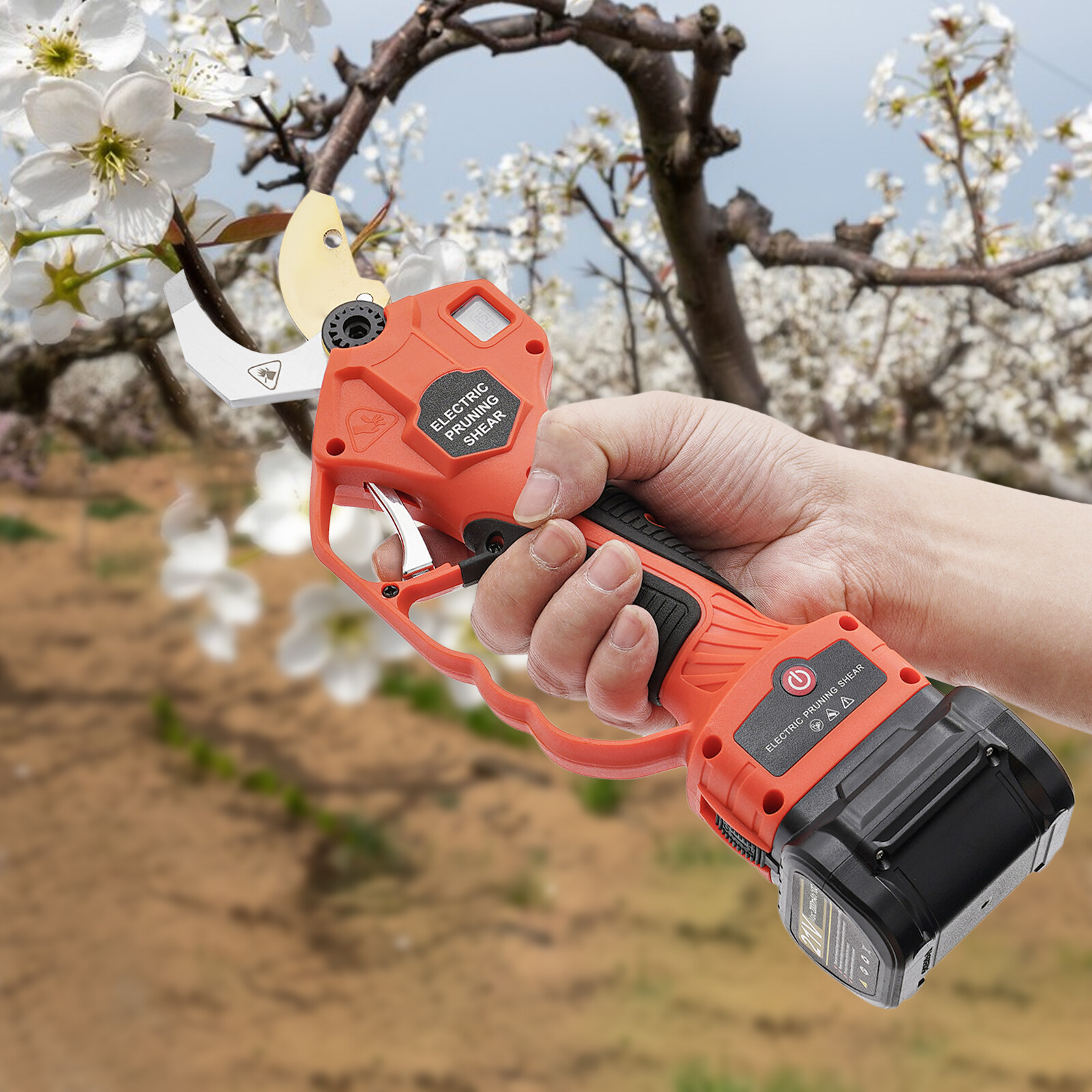 Electric Pruner Cordless Pruning Shears Extension Pole Bar Lithium Battery