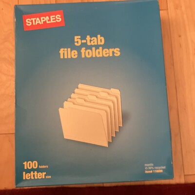 Staples Interior File Folders Letter Size Manila 100/Box (116699) | eBay