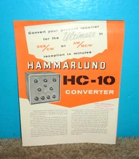 Hammarlund Technical Brochure HC-10 Original 