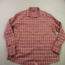 Untuckit Shirt Mens 3XL Long Sleeve Button Front Pink Lightweight Checks