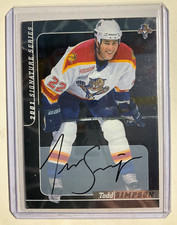 TODD SIMPSON 2000-01 IN THE GAME BE A PLAYER SIGNATURE SERIES AUTOGRAPH AUTO
