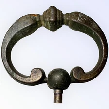 Antique Heavy Cast Bronze Drop Ring Pull Handle Hardware Furniture Drawer