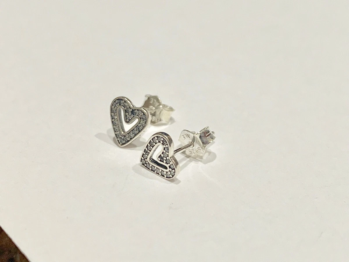 Pandora freehand heart earrings outlet