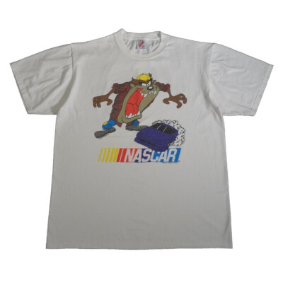 Vintage 90s NASCAR T Shirt Taz Tasmanian Devil Looney Tunes Size