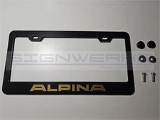 Alpina Gold Stainless Steel US/Canada License Plate Frame