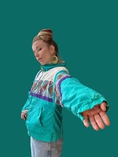 80s 90s PS Sport Petites Aquamarine Wind Breaker Size Small