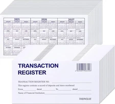 24 PCS Check Registers for Personal Checkbook, Easy to Read Checkbook Register