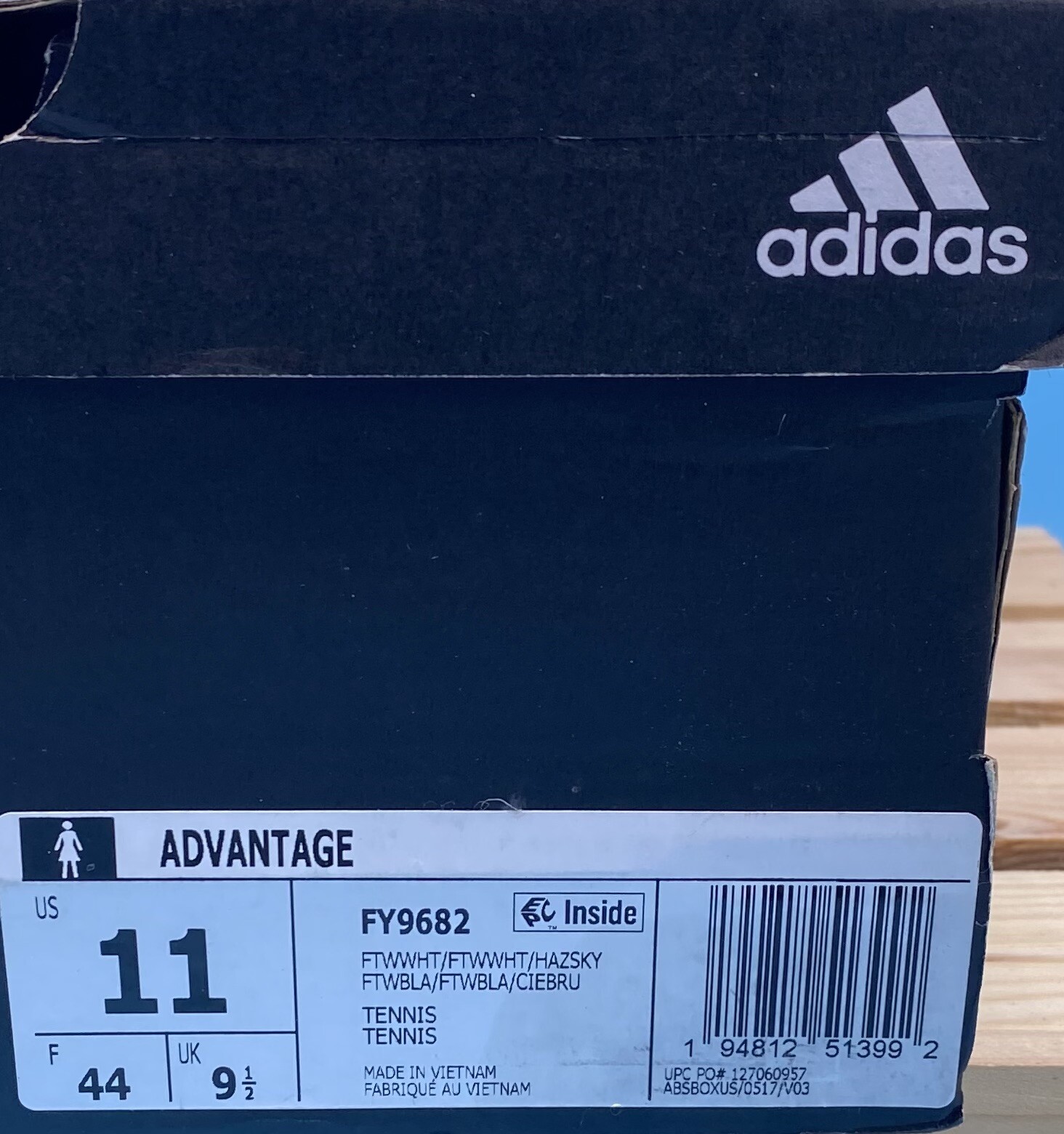 adidas Women's Advantage Tennis Shoes FY9682 White/light blue Size 11