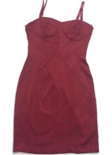 FOREVER 21 Red Sheath Mini Dress Stretch Knit Removable Straps Women’s Size S