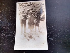 People Standing On Beach RPPC Real Photo Postcard