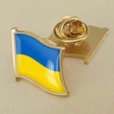 Coat of Arms of Ukraine Ukrainian Map Flag National Emblem National Flower Brooc