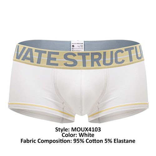 Private Structure MOUX4103 Mo Lite Mid Waist Trunks Color White - Picture 8 of 14