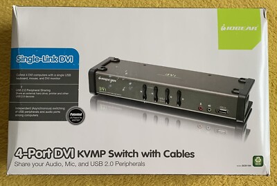 Iogear 4-Port DVI KVMP Switch mit Kabeln