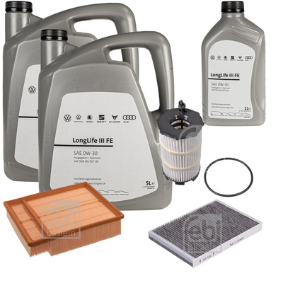 FEBI BILSTEIN Inspektionspaket 11L VW 0W30 Longlife III für Audi A4 Cabriolet