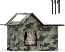 Outdoor Cat House Weatherproof, Large Feral Cat House for Winter, Collapsible...