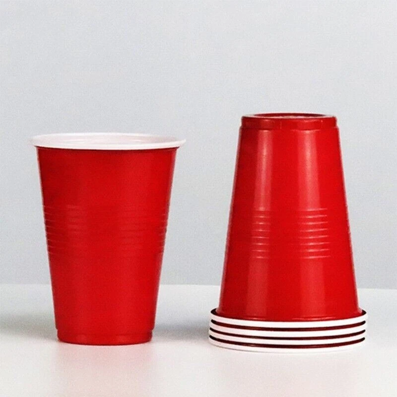 Red Plastic Party Cups 12oz / 16oz – Beer Pong Cups Reusable |Pack of 25 50 100 - Image 3 of 4