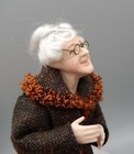 Vtg OOAK Porcelain Elderly Lady Character Doll Artisan Dollhouse Miniature 1:12 — photo 5