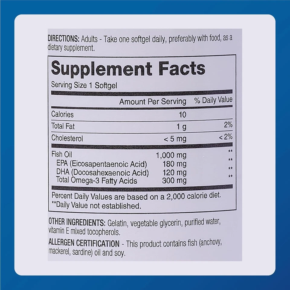 Aceite de pescado Major sin colesterol 1000 mg. 100 cápsulas blandas cada una Foto 2 de 2