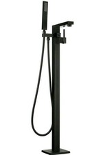 AKDY Freestanding Floor Mount 1 Handle Tub Filler with Hand Shower Black TF0043