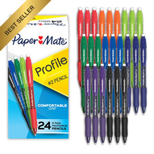Paper Mate Profile Mechanical Pencils 0.7 mm HB 2 Lead 8 Colors 24 Count Pack