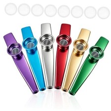 6 PCS Kazoos Musical Instruments, Metal Kazoos with 18 Flute 6colors 6pcs