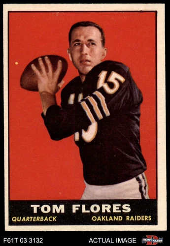 1961 Topps #186 Tom Flores Raiders RC HOF Pacific 6 - EX/MT