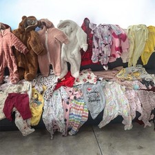Girls Baby 0-3 Month 3-6 Month Preowned Lot 30 Pc Sleepers One Piece Warm