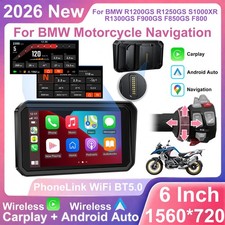 2026 New 6 Inch Waterproof for BMW Motorcycle CarPlay & Android Auto Bluetooth