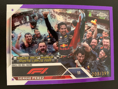 2023 Topps Chrome Formula 1 Purple Refractor 150 Sergio Perez ed/399