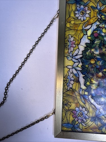"Tree Of Life" Stained Glass Panel Signed Louis C. Tiffany. Reproduction. 13X9 - Picture 7 of 10