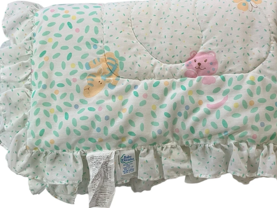 "Manta de colección años 80 Baby Dreams arco iris pastel selva osos cuna edredón 38""x48""" Foto 3 de 4