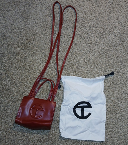 Telfar Small Shopping Bag Red Vegan Leather Tote Crossbody