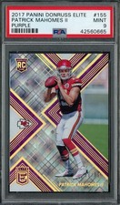 2017 Panini Donruss Elite #155 Patrick Mahomes II Purple Rookie RC #'d /99 PSA 9