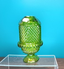 Vintage Viking Glass Fairy Lamp - green - great condition