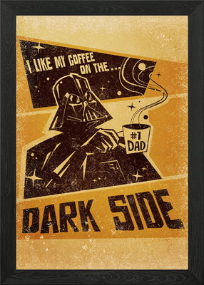Dunkle Seite Kaffee gerahmtes Wandbild Poster Leinwanddruck Bild