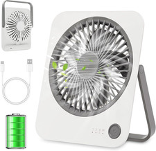 Rechargeable Travel Fan - Ultra Slim & Quiet Personal Fan for Cruise 4 Speeds...