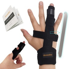 Trigger Finger Splint 2 Pack, Hand Brace for Index, Middle Ring L Black-B